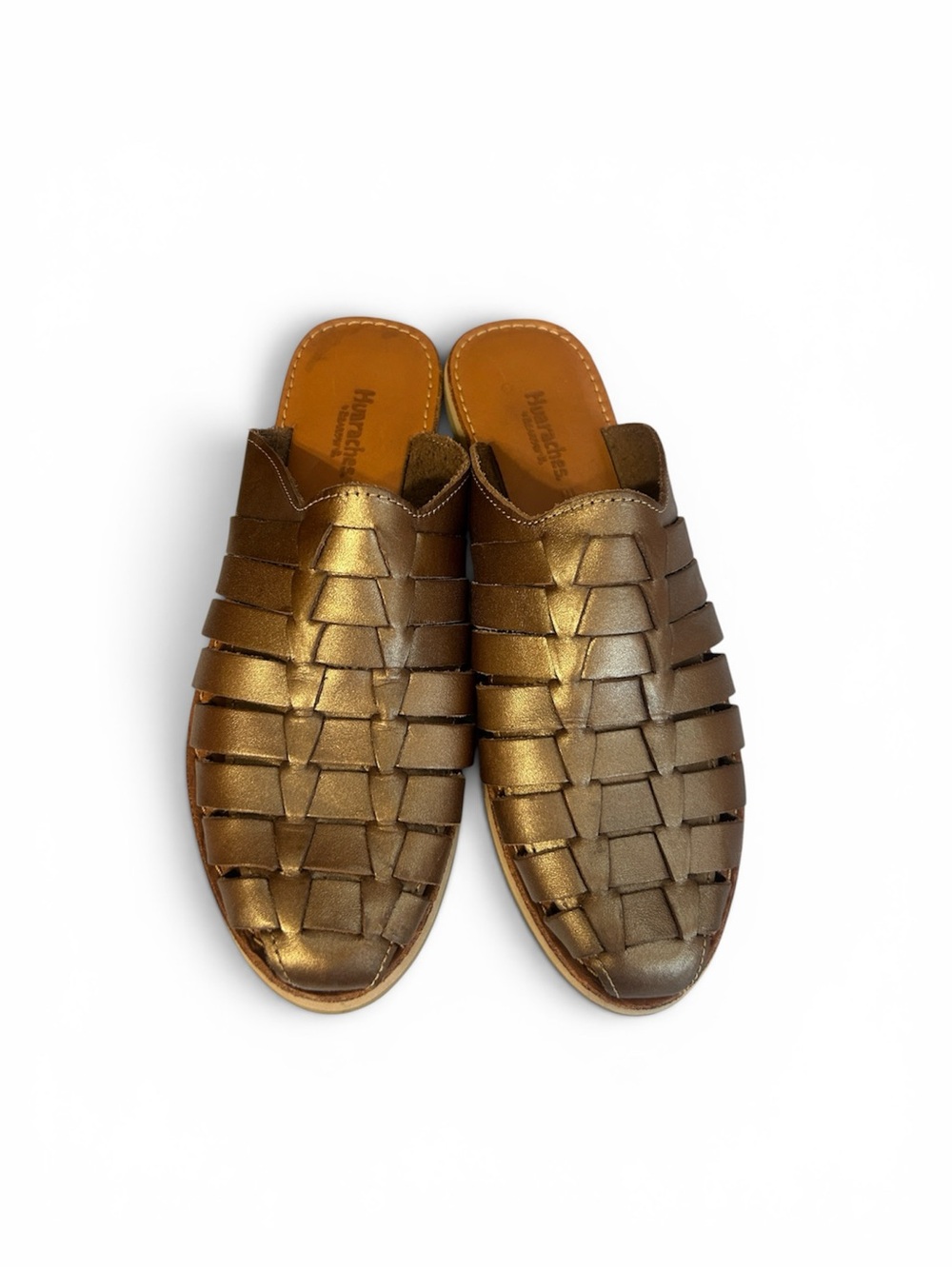 Bearpaw Huarache Zelda Women’s Size 10 Leather Slip-on Sandals Bronze Metallic